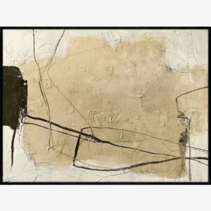 Malerifabrikken – Design Målning / Cloudline / 120×90 Cm / Svart ram – Beige – Tavlor – Från Homeroom