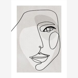 Malerifabrikken – Poster Face Line 3 – Grå – Posters – Från Homeroom