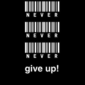 Malerifabrikken – Poster Never give up – Svart – Posters – Från Homeroom