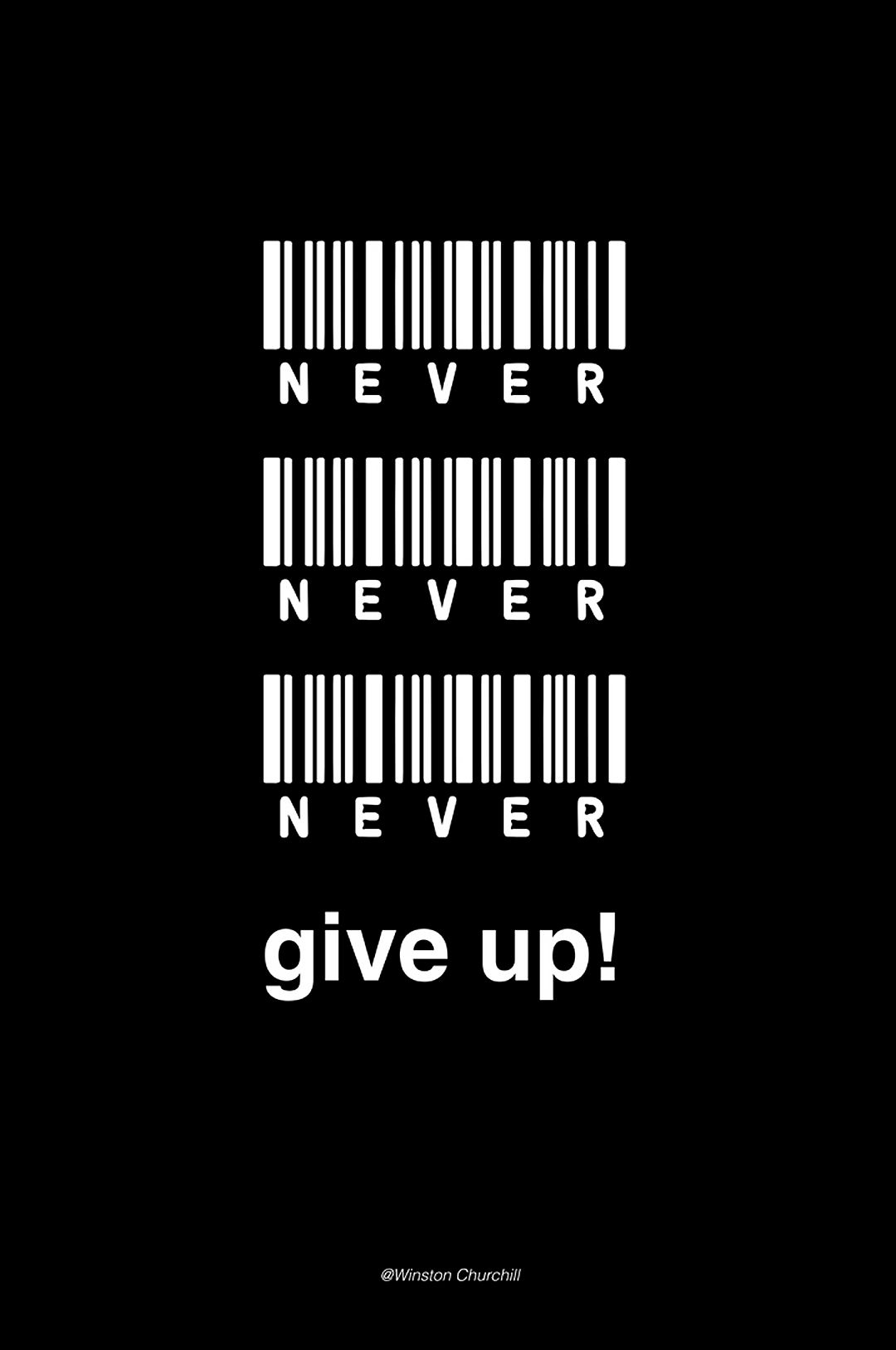 Malerifabrikken – Poster Never give up – Svart – Posters – Från Homeroom