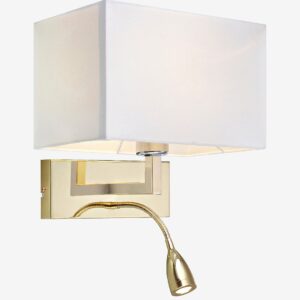 Markslöjd – SAVOY Vägg 2L Mässing/Vit – Vit – Vägglampor – Från Homeroom