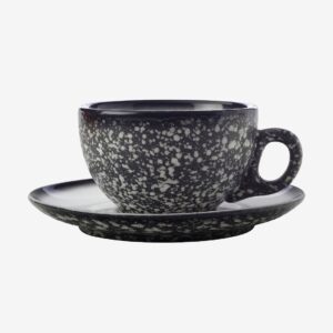 Maxwell & Williams – Kopp och fat Caviar 250ml – Grå – Koppar & muggar – Från Homeroom