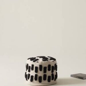 NELLORE sittpuff ø 40 cm Natur/Svart