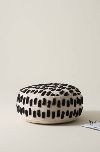 NELLORE sittpuff ø 80 cm Natur/Svart