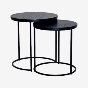Nordic Furniture Group – Sidobordsset Duett, rund ask – Svart – Småbord – Från Homeroom