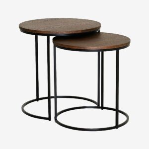 Nordic Furniture Group – Sidobordsuppsättning Duett, rund ek – Brun – Småbord – Från Homeroom