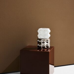 Pastill – Pop kub i färgat glas 35×35 cm – Brun – Småbord – Från Homeroom