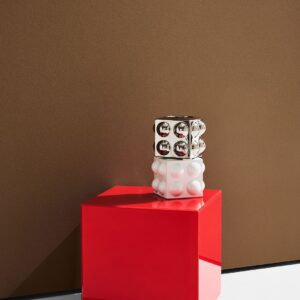 Pastill – Pop kub i färgat glas 35×35 cm – Röd – Småbord – Från Homeroom