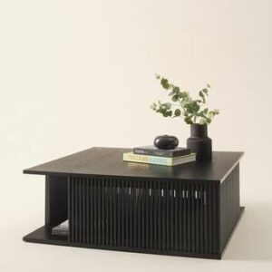 SION soffbord 100×100 cm Svart askfanér