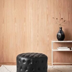 SKENE sittpuff ø 60 cm Svart konstskinn