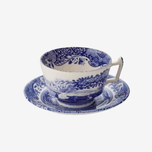 Spode – Frukostkopp med fat Blue Italian – Blå – Koppar & muggar – Från Homeroom