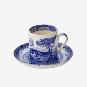 Spode – Kaffekopp med fat Blue Italian 9 cl – Blå – Koppar & muggar – Från Homeroom