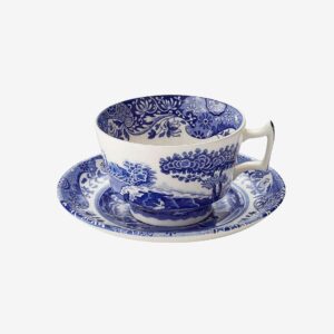 Spode – Tekopp med fat Blue Italian 20 cl – Blå – Koppar & muggar – Från Homeroom