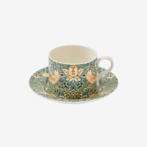 Spode – Tekopp med fat Morris & Co Strawberry Thief – Flerfärgad – Koppar & muggar – Från Homeroom