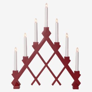 Star Trading – Ljusstake Rut – Röd – Adventsljusstakar – Från Homeroom