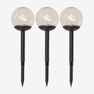 Star Trading – Solcells-pollare 3-p Globe – Svart – Solcellslampor – Från Homeroom