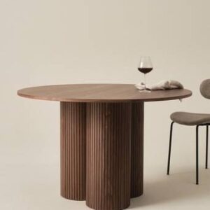 TAVIRA matbord ø 120cm Valnöts faner