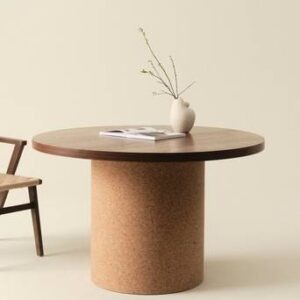 TOMAR matbord ø 120 cm Valnöt/Kork