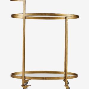 WOOOD – Serveringsvagn m hjul Push – Mässing – Serveringsvagnar – Från Homeroom