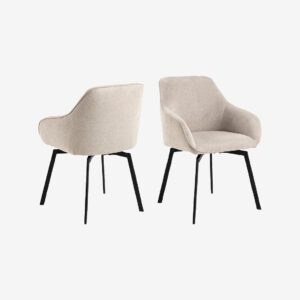 AC Design Furniture – Clara matstol med armstöd, 2-p – Beige – Karmstolar – Från Homeroom