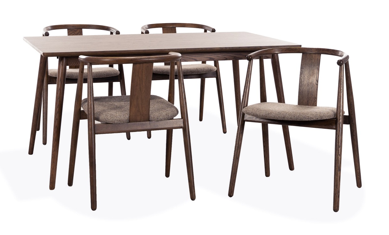 BLANCA 150/LINA Matgrupp 4 Stolar Valnötsbrun