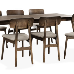 BLANCA 190/LINO Matgrupp 6 Stolar Mörkbrun