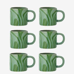 Bloomingville – Ninka Mugg, D7,5 cm, set om 6 – Grön – Koppar & muggar – Från Homeroom