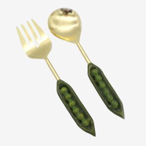 Culinary Concepts London – Set Of Peas In The Pod Salladsbestick – Grön – Bestick – Från Homeroom