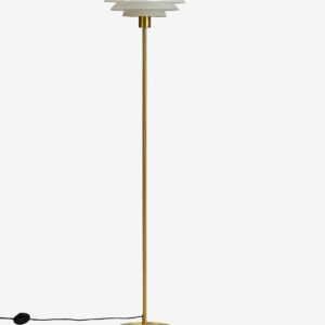 Dyberg Larsen – Golvlampa DL31 opal – Mässing – Golvlampor – Från Homeroom