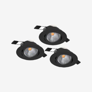 EGLO – Infälld belysning Saliceto 88 Mm 4000K Set Of 3 – Svart – Spotlights – Från Homeroom