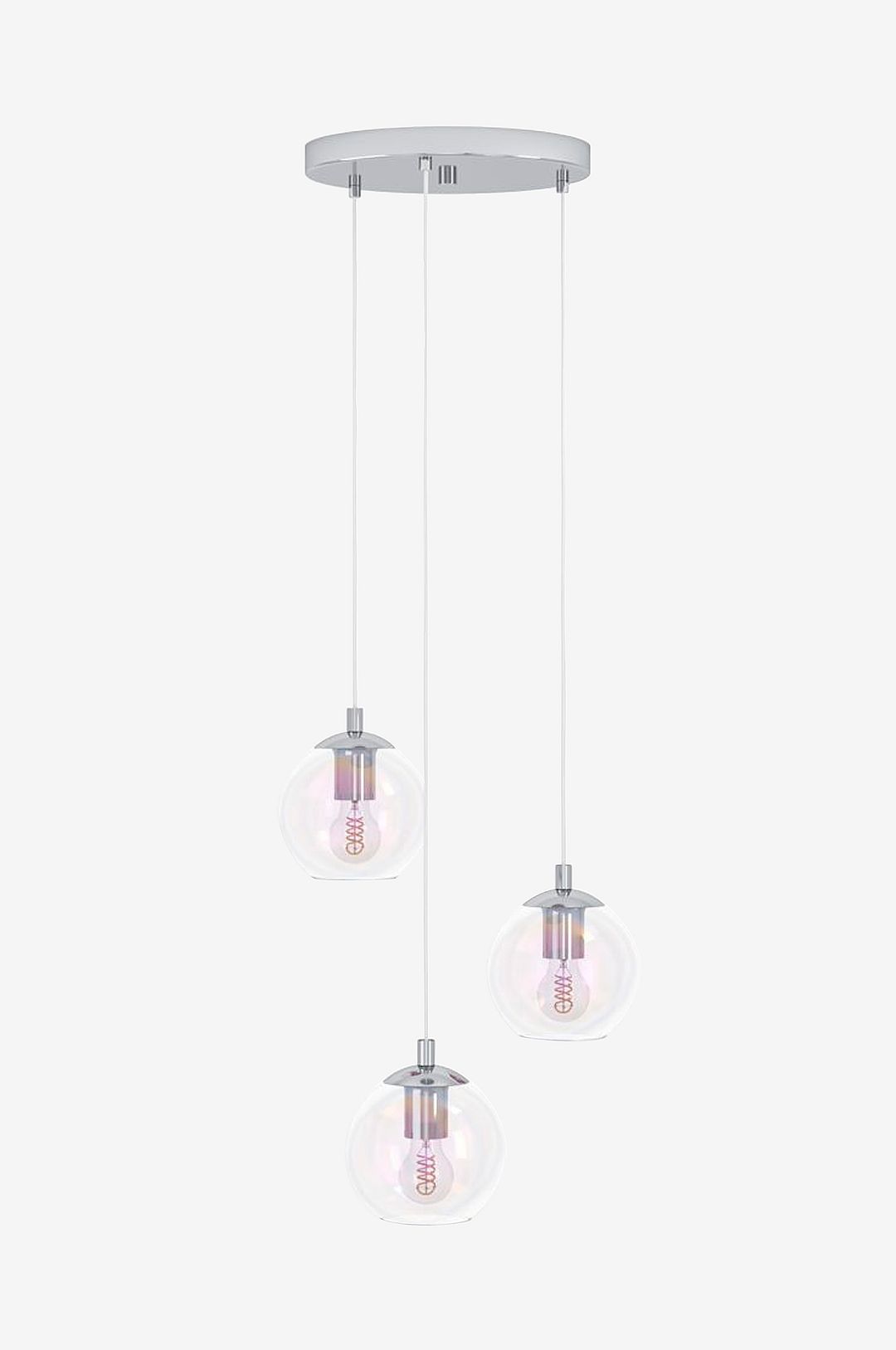 EGLO – Takpendel Ariscani Round Krom/Rainbow, 3 lampor – Krom – Takpendlar – Från Homeroom