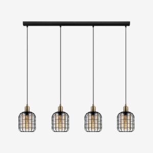 EGLO – Takpendel Chisle Black /Bronzed/Amber With 4 Lamps – Svart – Takpendlar – Från Homeroom