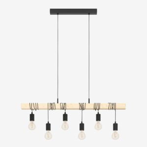 EGLO – Takpendel Townshend Black /Wood – Svart – Takpendlar – Från Homeroom