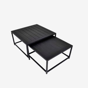Fritab – Satsbord Easy 60 x 60 x 31 cm, 70 x 70 x 36 cm – Svart – Soffbord utomhus – Från Homeroom