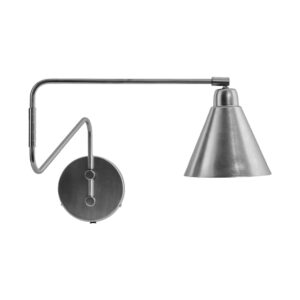 GAME Vägglampa L Borstat silverfärg