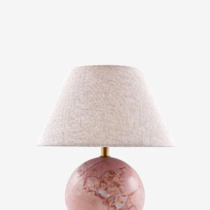Globen Lighting – Bordslampa Castello 24 Mörkgrön marmor/beige – Rosa – Bordslampor – Från Homeroom