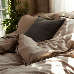 Gripsholm Linen Blend Solid Påslakanset 240×220 Beige