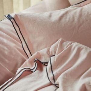 Gripsholm Linen Blend Solid Påslakanset 240×220 Rosa
