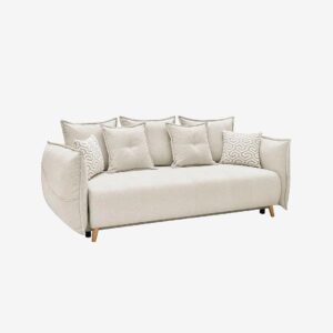 Hanah Home – 3-sits bäddsoffa Puffy – Vit – 3-sits soffor – Från Homeroom