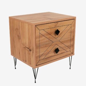 Hanah Home – Sängbord Luna – Mörkgrå – Brun – Sängbord – Från Homeroom