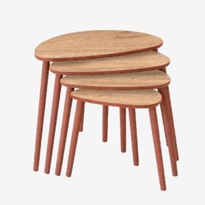 Hanah Home – Satsbord (4 delar) Nora – Brun – Småbord – Från Homeroom