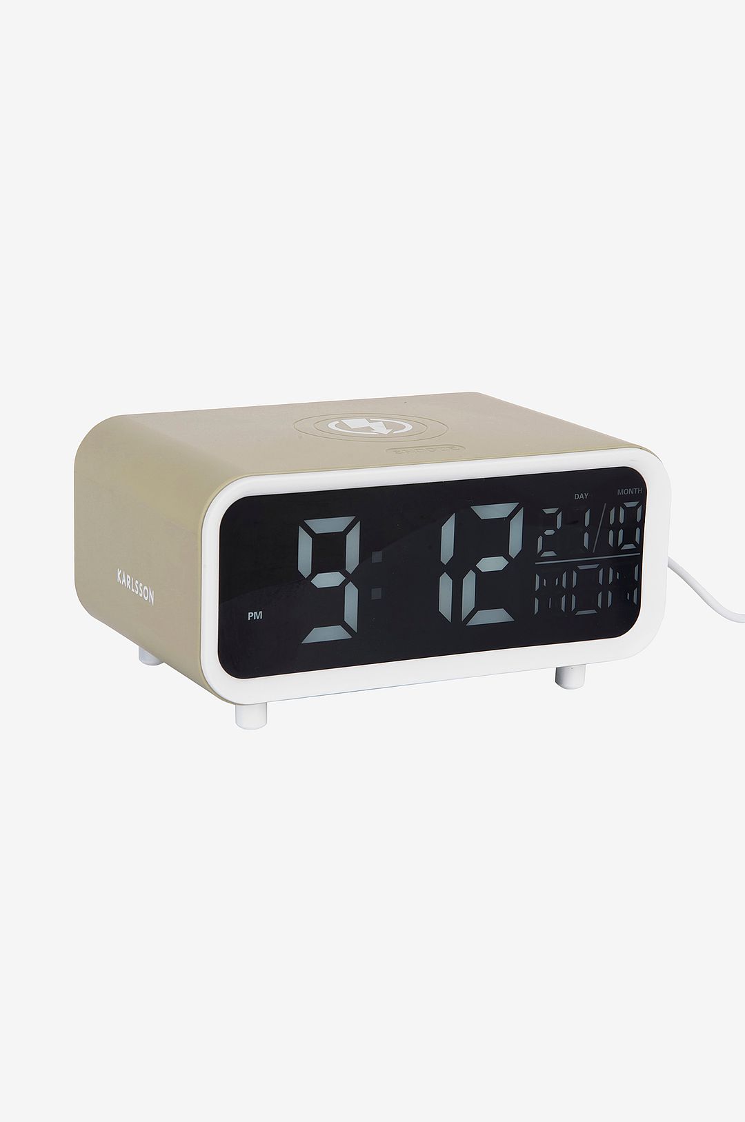 Karlsson - Väckarklocka Chunky LED W. Phone Charger - Grön - Väggklockor & bordsur - Från Homeroom