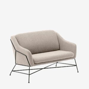 Kave Home – Brida 2-sitssoffa i mörkgrått, 128 cm – Beige – 2-sits soffor – Från Homeroom