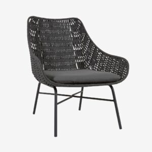 Kave Home – Fåtölj för utomhusbruk – abeli – Svart – Utefåtöljer – Från Homeroom