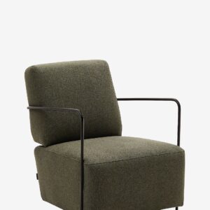 Kave Home – Gamer grön fåtölj med metall i svart mattlackerad finish – Grön – Fåtöljer – Från Homeroom