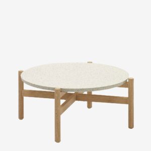 Kave Home – Soffbord Pola, Ø 89 cm – Brun – Soffbord utomhus – Från Homeroom