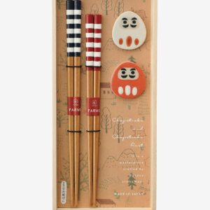 Kawai – Presentask med ätpinnar Kawai ränder – Brun – Bestick – Från Homeroom