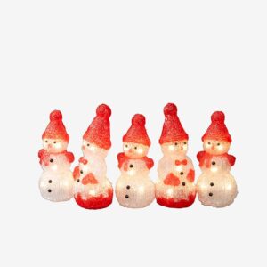 Konstsmide – Akryl Snögubbar 5st LED 14,5cm – Transparent – Dekorativ julbelysning – Från Homeroom