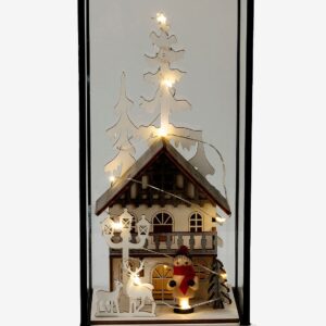 Konstsmide – B/O Glaslykta 10 LED 22,5cm – Vit – Dekorativ julbelysning – Från Homeroom