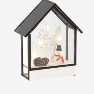 Konstsmide – B/O Glaslykta 5 LED 16,3cm – Vit – Dekorativ julbelysning – Från Homeroom